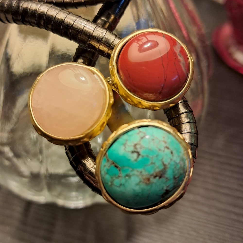 Amrita Singh Marseille Three Stone Ring, Adjustable